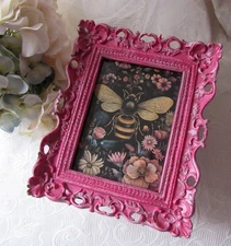 5x7 Ornate Frame,Bumble Bee,Patina,Pink,Baroque,Victorian,Goth,Events,Rustic,NEW