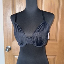 Auden NWT Women's 36 DD Black T- Shirt Bra.Unlined Underwire Dimi Coverage.