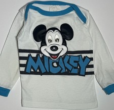 Vintage Disney Mickey Mouse Toddler Shirt 12 Months Long Sleeve 80s 90s