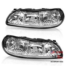 Headlights Assembly Compatible with Chevy Chrome Housing Fit 1997-2003 Malibu