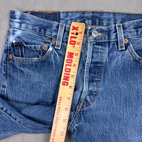 Jeans Levis 501 uomo 30x32 blu bottoni mosca pantaloni denim invecchiati sbiaditi trafilati - Foto 18 di 22
