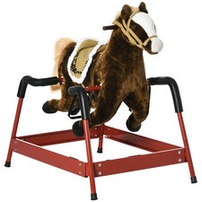 Kids Spring Rocking Horse for Kids, Dark Brown Horse