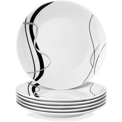Porzellanteller Set für 6 Personen, Rundes Dinner Plate, Ø 27,4 cm, Mikrowell...