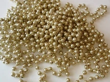 90 FT CHRISTMAS TREE 1/4" GOLD BEAD GARLAND SHATTERPROOF DECOR VINTAGE
