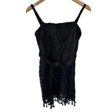 Boohoo NWT Women's Poppy Tassel Trim Crochet Lace Bodycon Mini Dress Petite 6