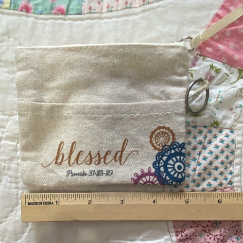 Living Grace Cotton Change purse with Zipper Proverbs 31:28-29 Inspiration