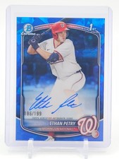 ETHAN PETRY 2025 BOWMAN CHROME PROSPECTS AUTO BLUE SAPPHIRE 1ST ROOKIE Q6642