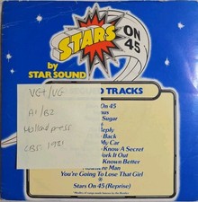 Various Star Sound Stars On Vinyl Record 7" VG+/VG CBSA1102 1981