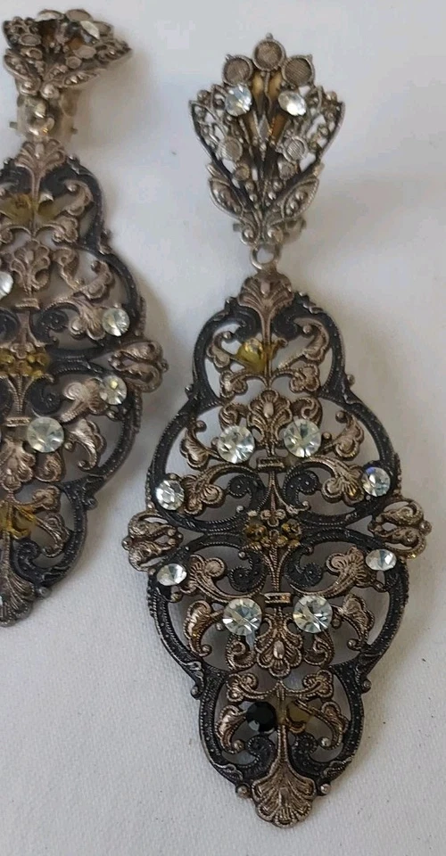 Antike Clips Ohrhänger Ohrclips Renaissance-Stil Italien ca.18/19 Jahrh.Handmad - Bild 2 von 4