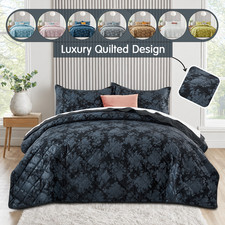 Velvet Cooling Comforter Set Super Soft Quilt Bedding Sets All-Season Bedspreads
