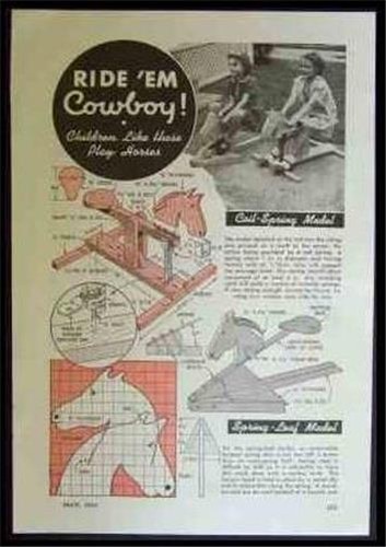2 Simple ROCKING HORSE 1944 How-To build PLANS Leaf and Coil Spring