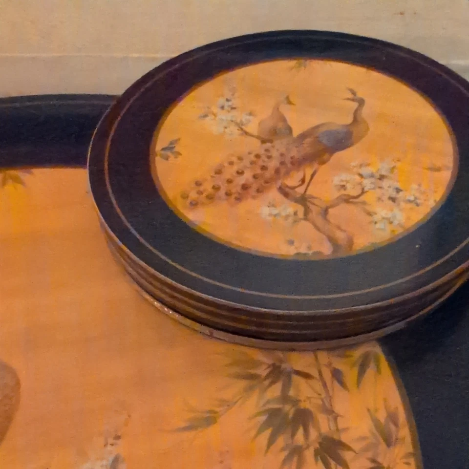 Pimpernel Deluxe Boxed Round Table 4 Place Mats and 4 Coasters - Peacock Design  - Image 3 of 4