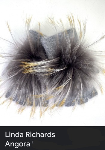 Linda Richardson Wool Fur Angora Gloves Women Ladies Ski Luxury Immaculate Gray - Picture 1 of 7