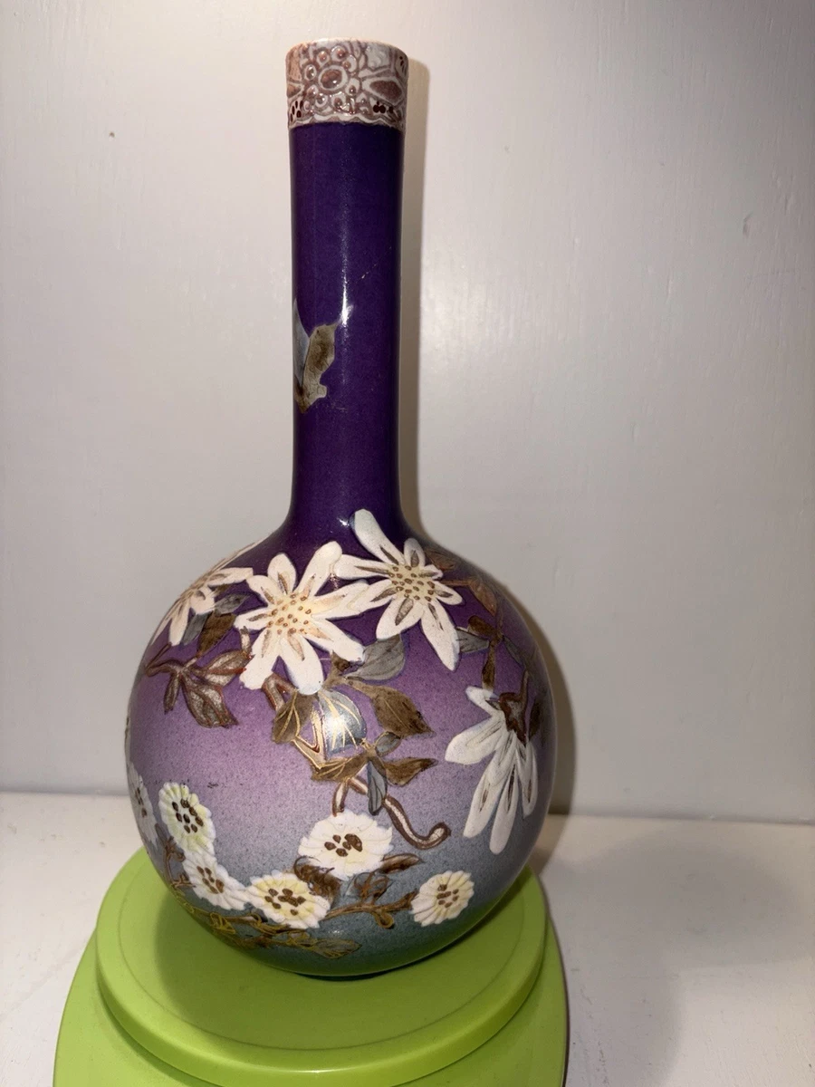 紫色日本古董花瓶| eBay