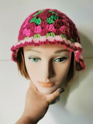 Fischerhut, Gehäkelt Aus Grannysquares, Toptrend, Onesize, Wollmischung