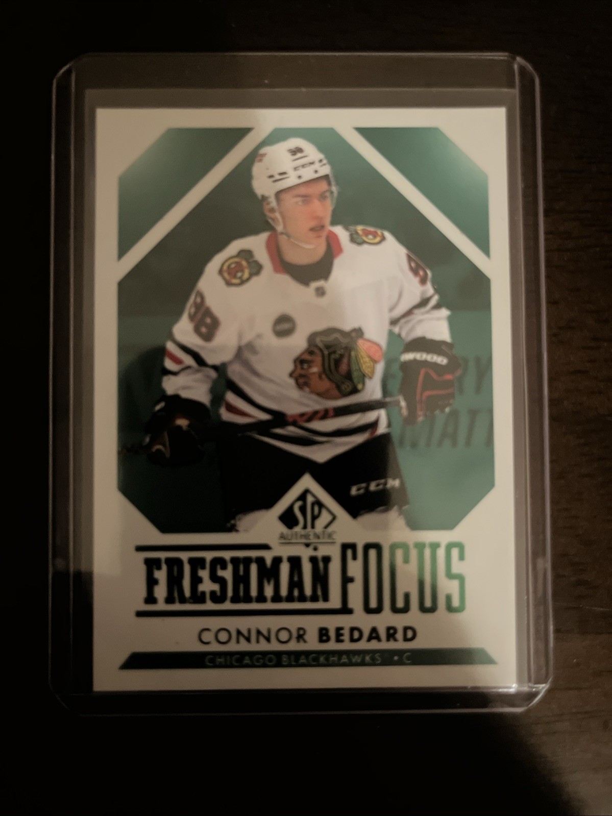 2023-24 SP Authentic Freshman Focus Green Connor Bedard #1 Rookie RC