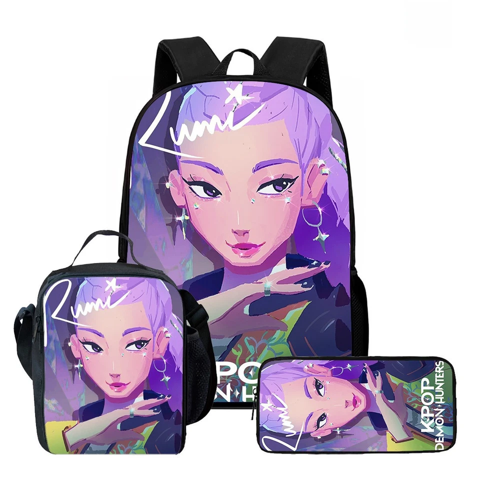 Kpop Demon Hunters Kids Backpack Lunch Bag Pencil Case School Bag - image 4 of 4