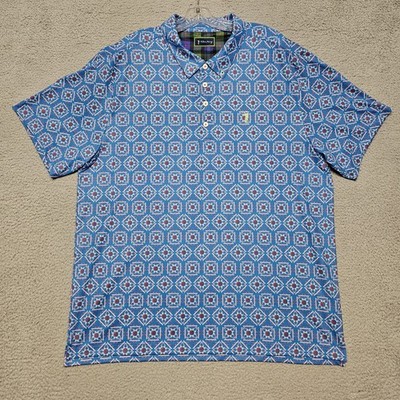 William Murray Polo Shirt Men's 2XL SANDY TILES Stretch Button Down Golf Shirt