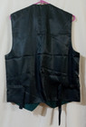 Azazie dark green matte satin vest NWT Adult size Medium 5- button, black back — photo 2