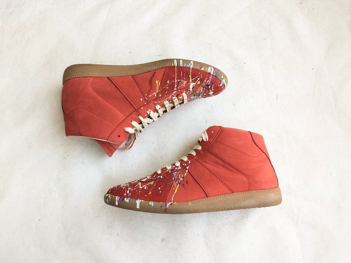 Maison Margiela GAT Sneakers Red Men 9 42 Suede Leather High Top