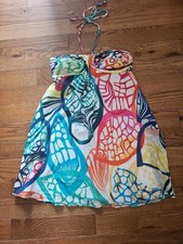 9 West Multi Color Sun Dress With Neck Strap Super Cute