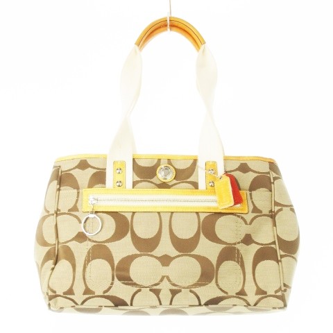 Coach Signature Beige Canvas & Leather Logo Handbag F14878 CK23 GY18 Women