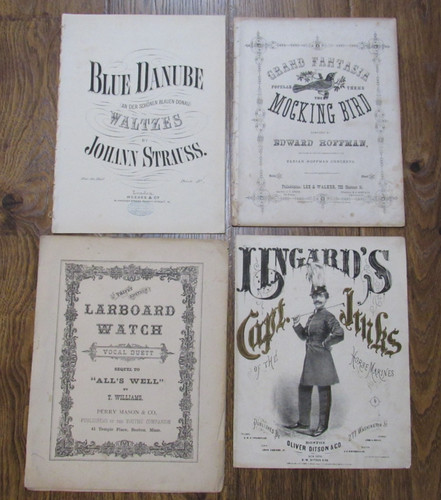 4 Civil War Indian Wars Sheet Music Song Custer 7th Cavalry Favorites