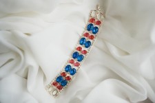 Gablonz bracelet with colored glass, vintage, 20th century.