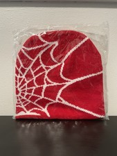 Spider Web Beanie NEW SEALED Red White Hat Unisex Halloween Horror
