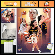 WNBA Indiana Fever Caitlin Clark 25 Wall Poster - Premium Mount Bundle, 34"x22