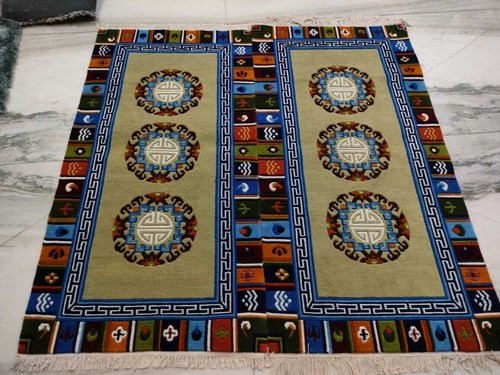 Handmade Nepali Tibetan Rugs Rectangular 2 Piece Hand Knotted Carpet - Picture 39 of 49