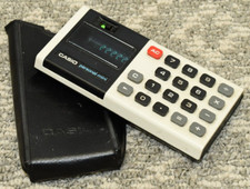 Casio Personal-Mini Calculator Vintage 70s Made in Japan w/ Case Sleeve - NICE