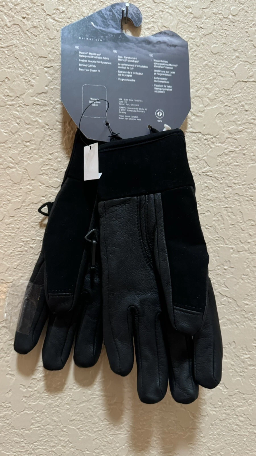 Marmot Women's Winter Gloves Black Size Small