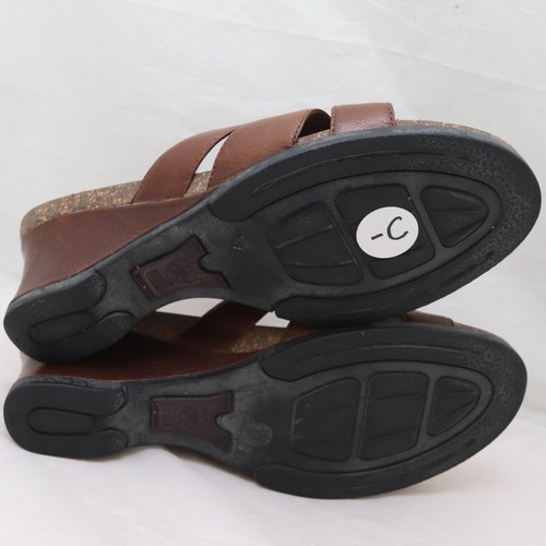 Ariat Womens Sz 8B Brown Leather Comfort Wedge Heel Open Toe Sandals 20903 - Picture 9 of 10