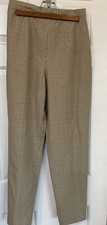 Vtg Ann Taylor Lined Dress Pants - Sz 10 - Beige Plaid- Side Zip - High Waisted