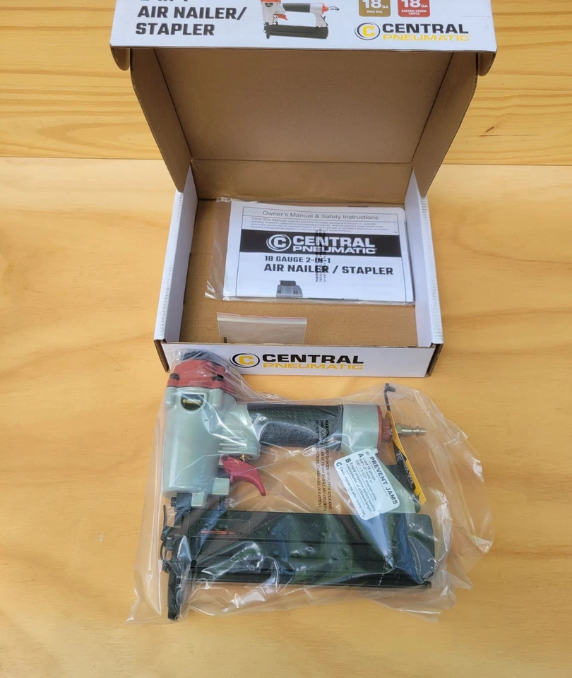 Clavadora/grapadora de aire calibre 18 2 en 1, pistola de clavos neumática central 18G grapadora aérea 18G Foto 2 de 4