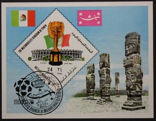 Kingdom of Yemen: Michel Block No. 191 "Football World Cup '70" from 1970 Stamped