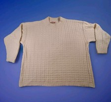SPUNKY Sweater Cream Color 100% Acrylic MADE in USA MISSING SIZE TAG