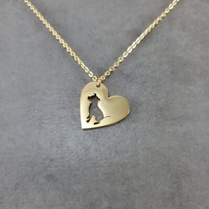 Authentic Heart Pit Bull Dog GOLD Plated Necklace FREE SHIP