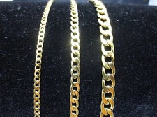 3/5/7mm   GOLD PLATED STAINLESS STEEL CURB CUBAN CHAIN NECKLACE 18"-60"-GOLD
