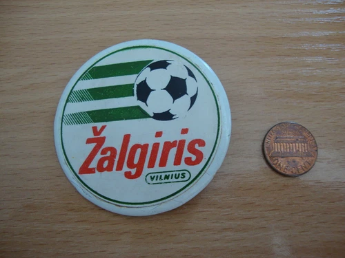 Vilnius Zalgiris Lithuania Rare Vintage USSR Pin Badge Football Soccer