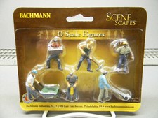 BACHMANN CONSTRUCTION WORKERS FIGURES 6 PIECES O GAUGE train people 33155 NEW