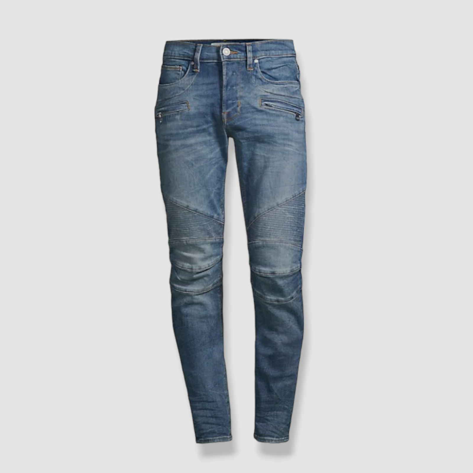 $285 Hudson Mens Blue Blinder Biker V2 Ribbed Stretch Skinny Jean Pants Size 31