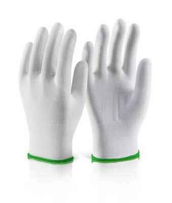 10 x Beeswift Polyester Strickfutter Geschicklichkeit und Komfort Handschuhe weiß EC11