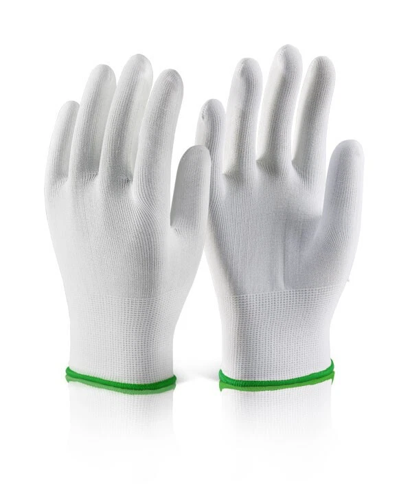 10 x Beeswift Polyester Knitted Liner Dexterity and Comfort Gloves White EC11