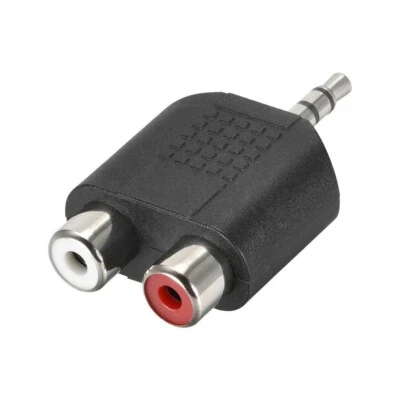 Adaptateur jack 3.5mm Audio Stéréo Prise Mâle Vers 2 Rca Femelle - Photo 1/3