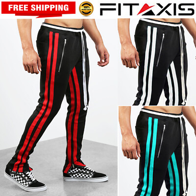 Herren Jogginghose Slim Fit Jogger Trainingsanzug Fleece Sweatpants Gym Sweat Pant