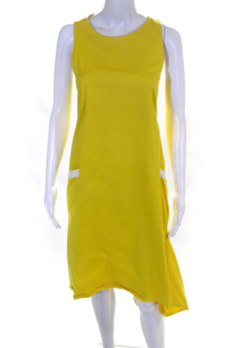 Badgley Mischka Womens Yellow Trapeze Dress Size … - image 1