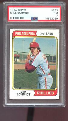 1974 Topps #283 Mike Schmidt Phillies MLB NM PSA 7 Graded Baseball