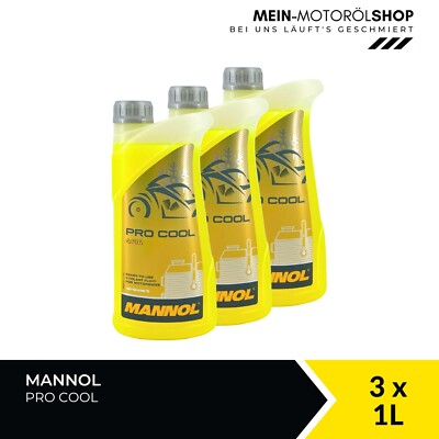 Mannol Pro Cool Kühlerfrostschutz Motorrad Kühlflüssigkeit 3x1 Liter = 3 Liter